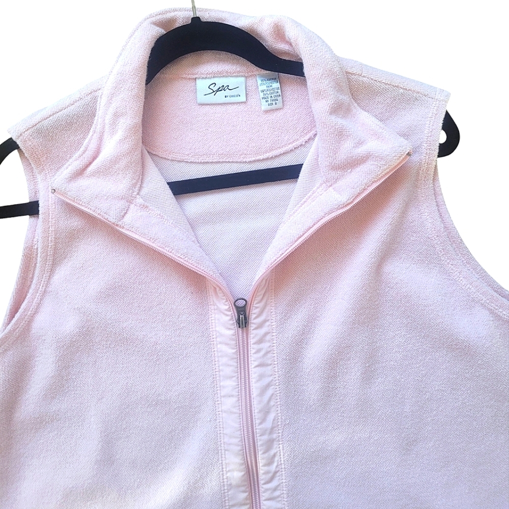 Chico's Spa collection pale pink terry vest size L